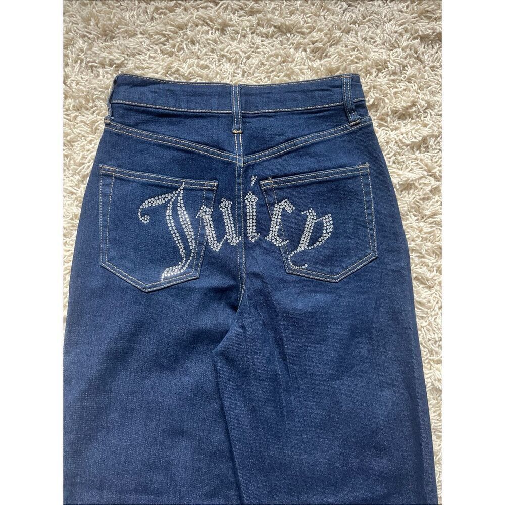 Juicy Couture Jeans 5/27 "Lunita" Y2K High Rise Wide Leg Relaxed Bedazzled